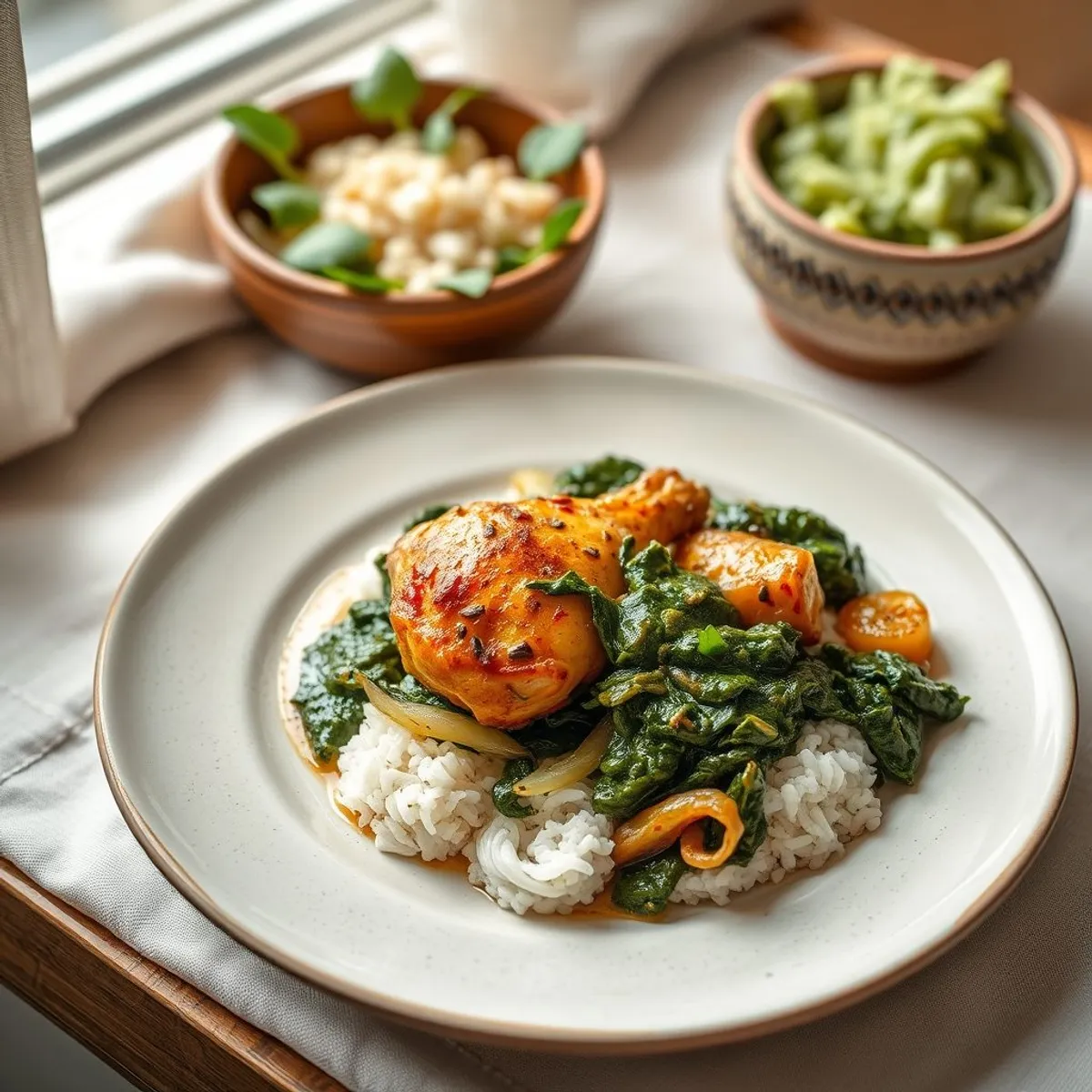 AI-generated photo Chicken saag. AI-generated photo.