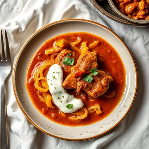 Chicken rogan josh. AI-generated photo.