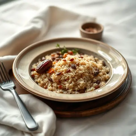 Lentil rice. AI-generated photo.