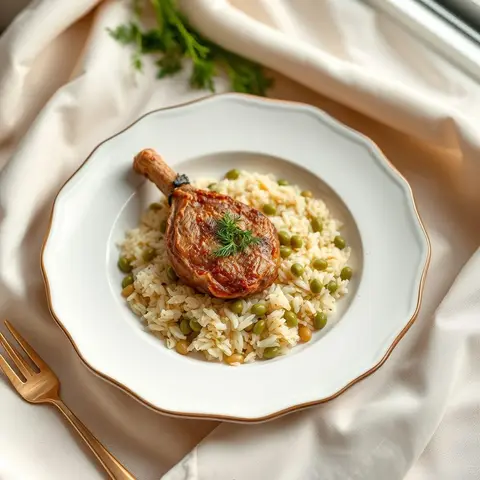 Dill fava rice. AI-generated photo.