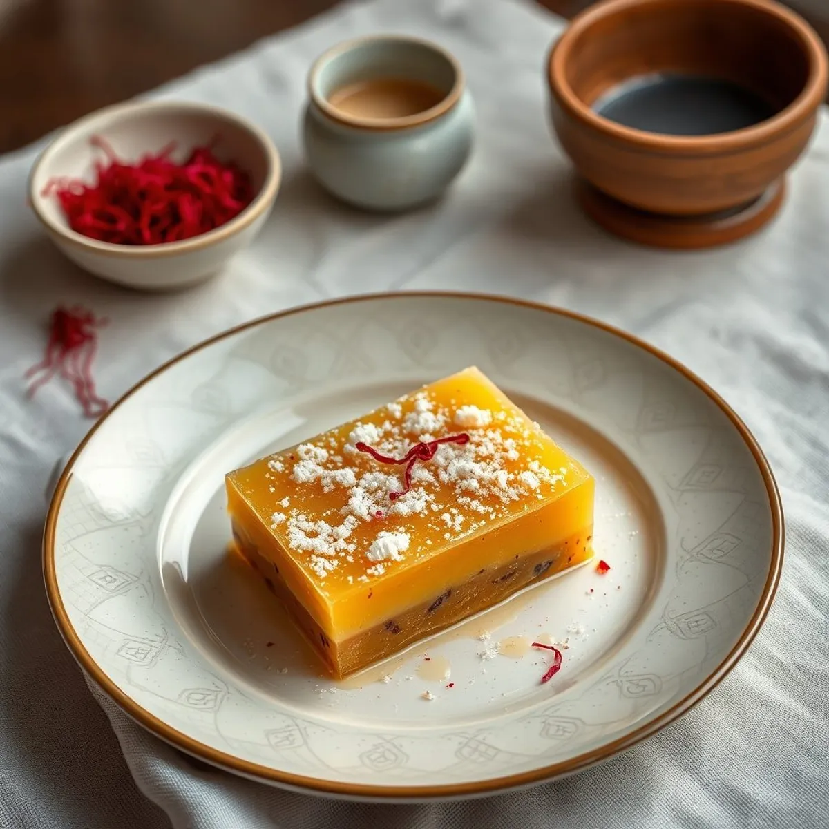 AI-generated photo Saffron halva. AI-generated photo.