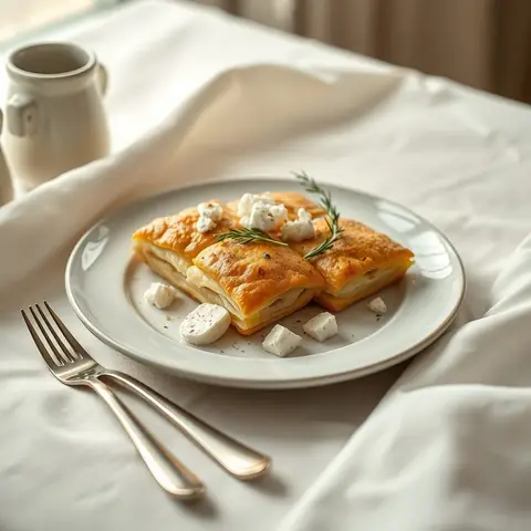 Potato bourekas. AI-generated photo.