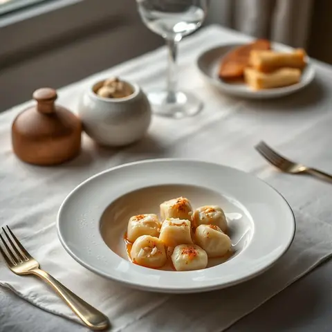 Potato gnocchi. AI-generated photo.