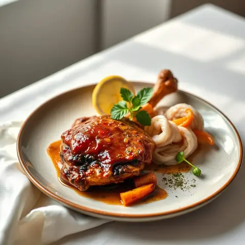 Jerk chicken. AI-generated photo.
