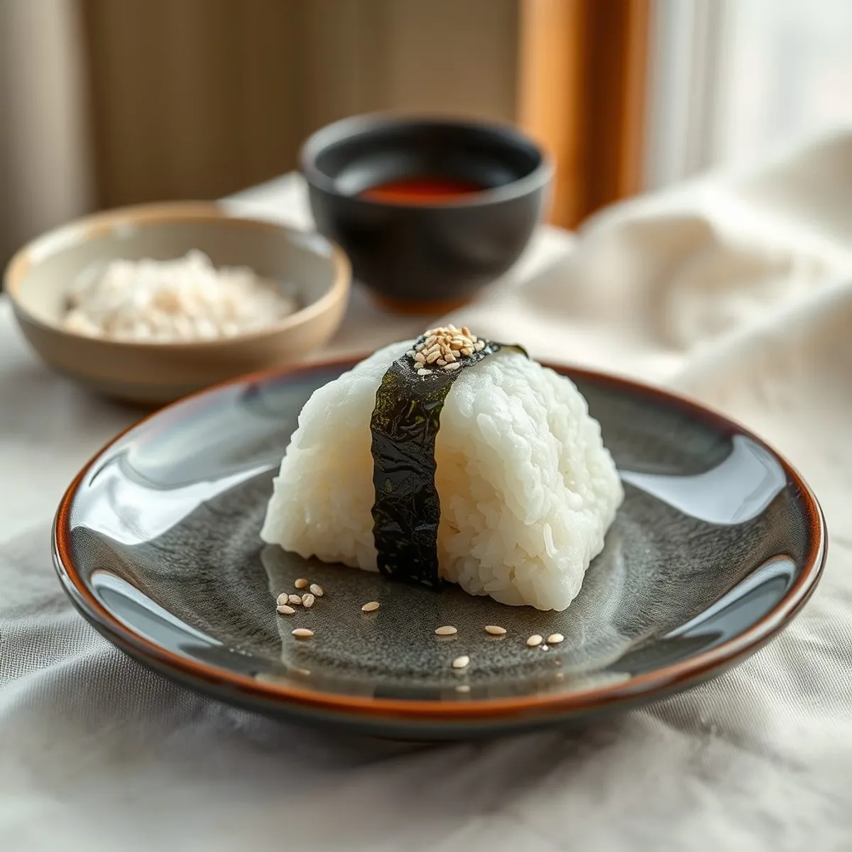 AI-generated photo Salt onigiri. AI-generated photo.