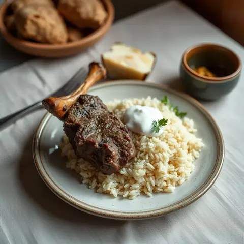 Mansaf. AI-generated photo.