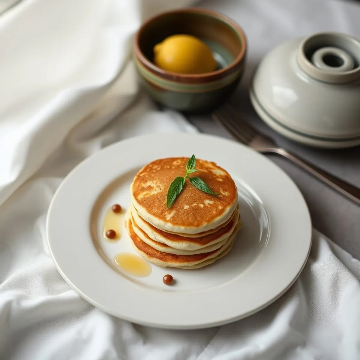 AI-generated photo Coconut pancakes. AI-generated photo.