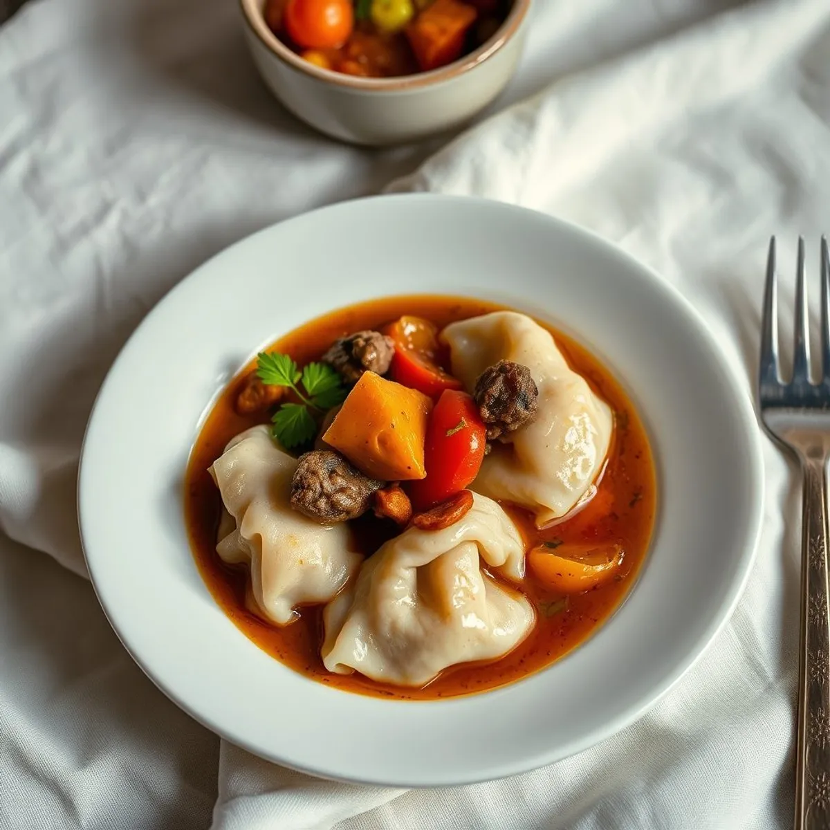 AI-generated photo Dumpling stew. AI-generated photo.