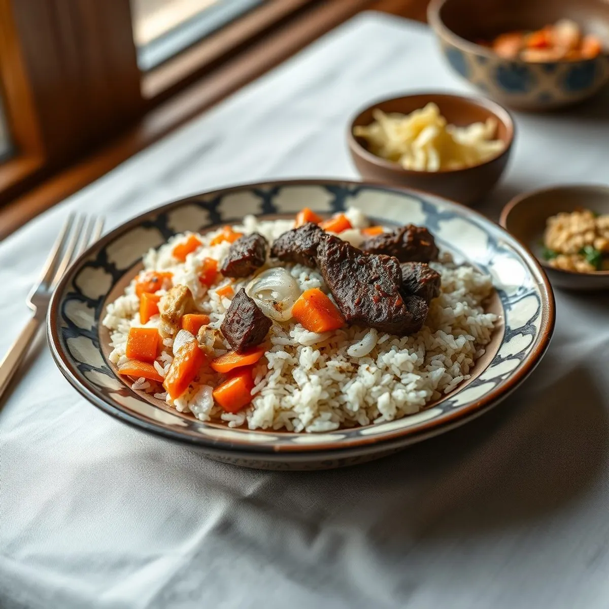 AI-generated photo Kyrgyz plov. AI-generated photo.