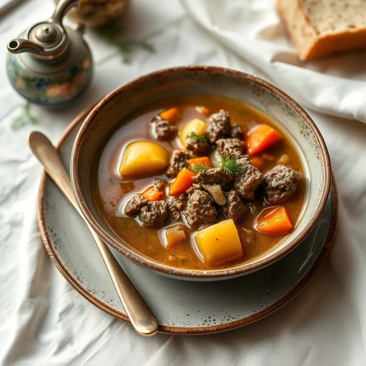 AI-generated photo Frikadeļu soup. AI-generated photo.