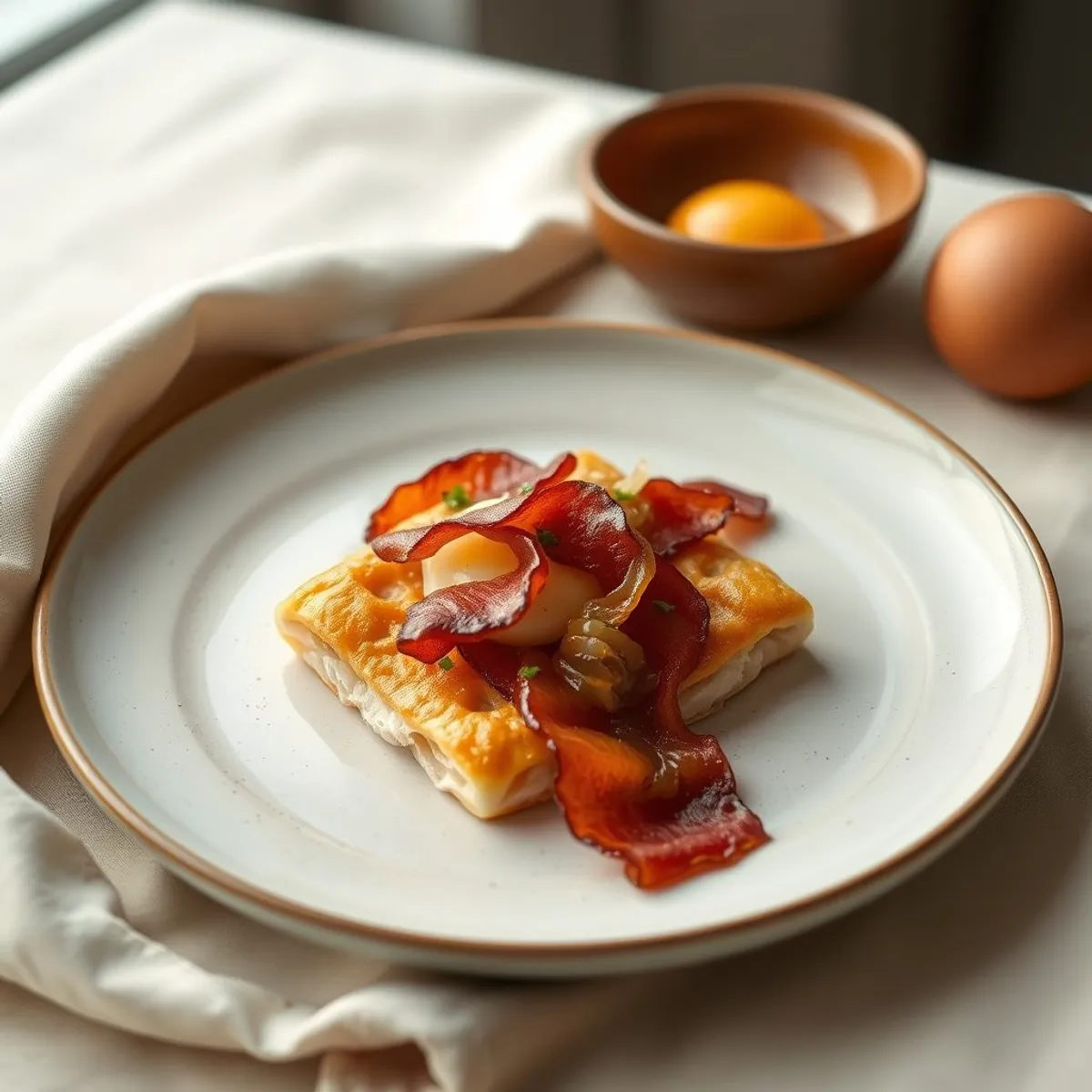 AI-generated photo Bacon piragi. AI-generated photo.