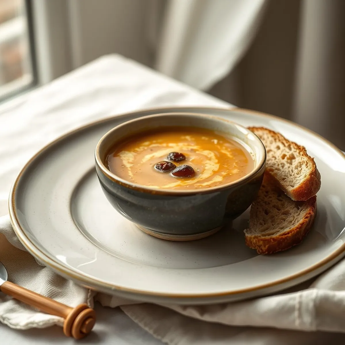 AI-generated photo Rye soup. AI-generated photo.