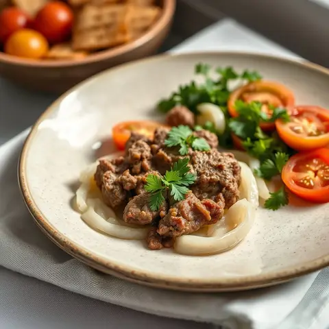 Kafta bi banadoura. AI-generated photo.