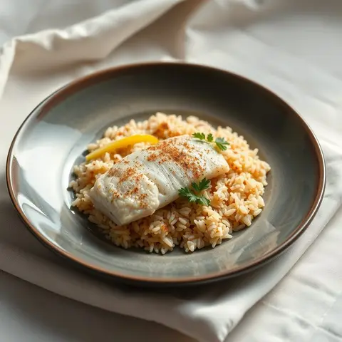 Fish sayadieh. AI-generated photo.
