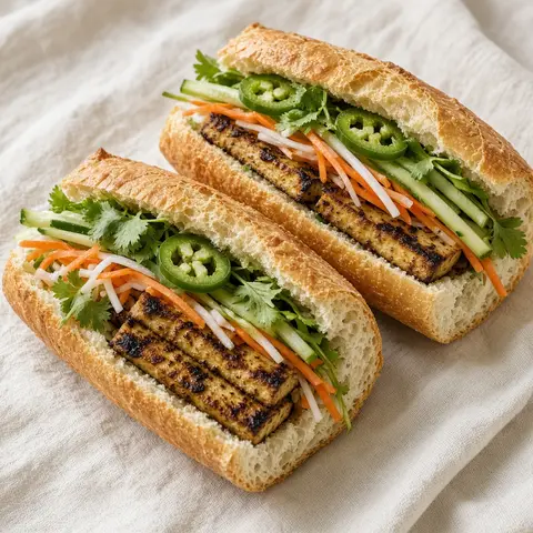 Bánh mì chay. AI-generated photo.