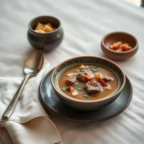 Pepper soup. AI-generated photo.