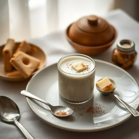Honey milk. AI-generated photo.