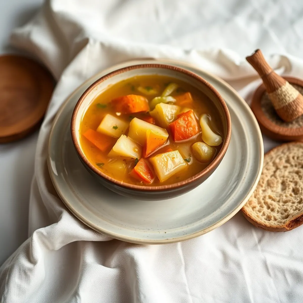 AI-generated photo Vegetable soup. AI-generated photo.