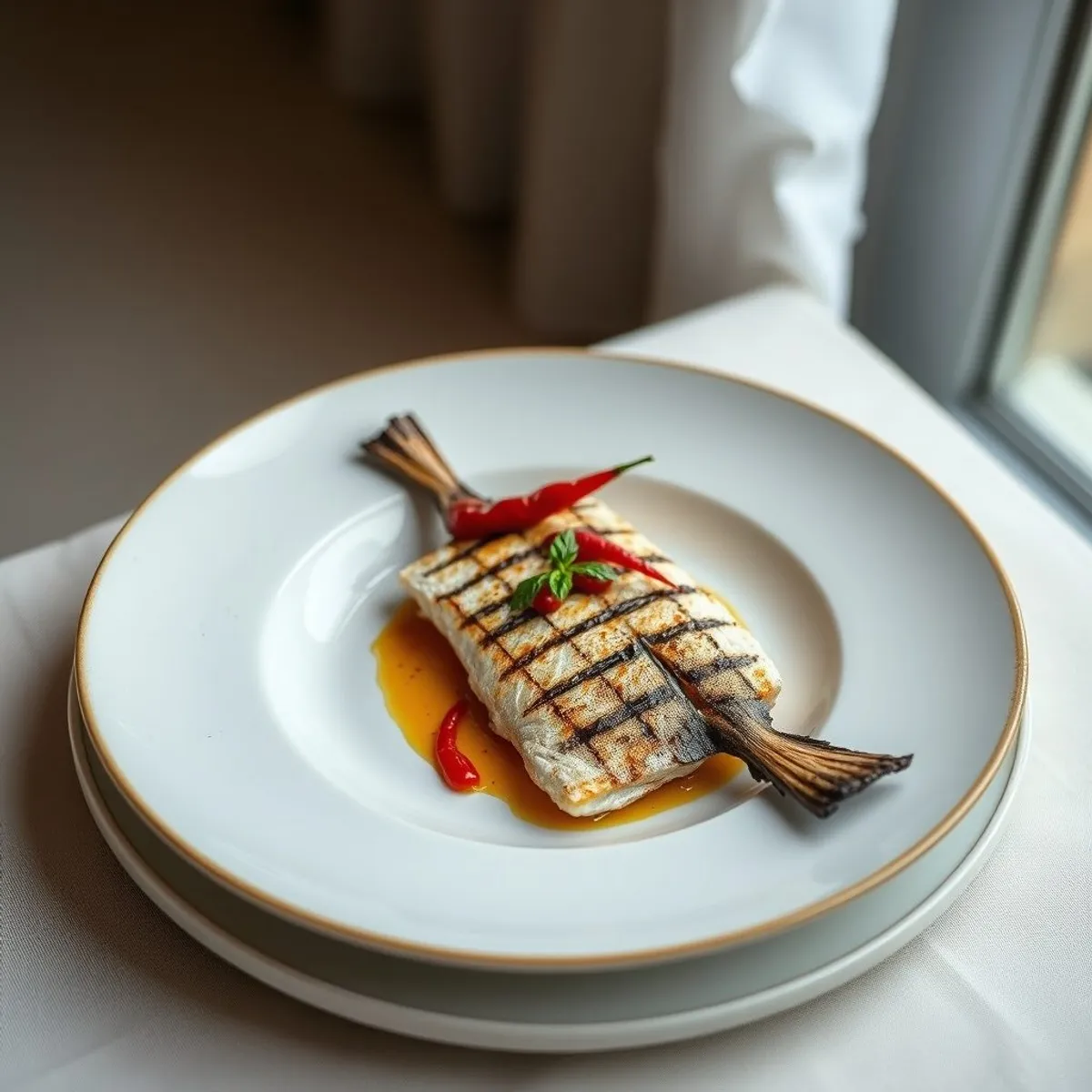 AI-generated photo Grilled chili fish. AI-generated photo.
