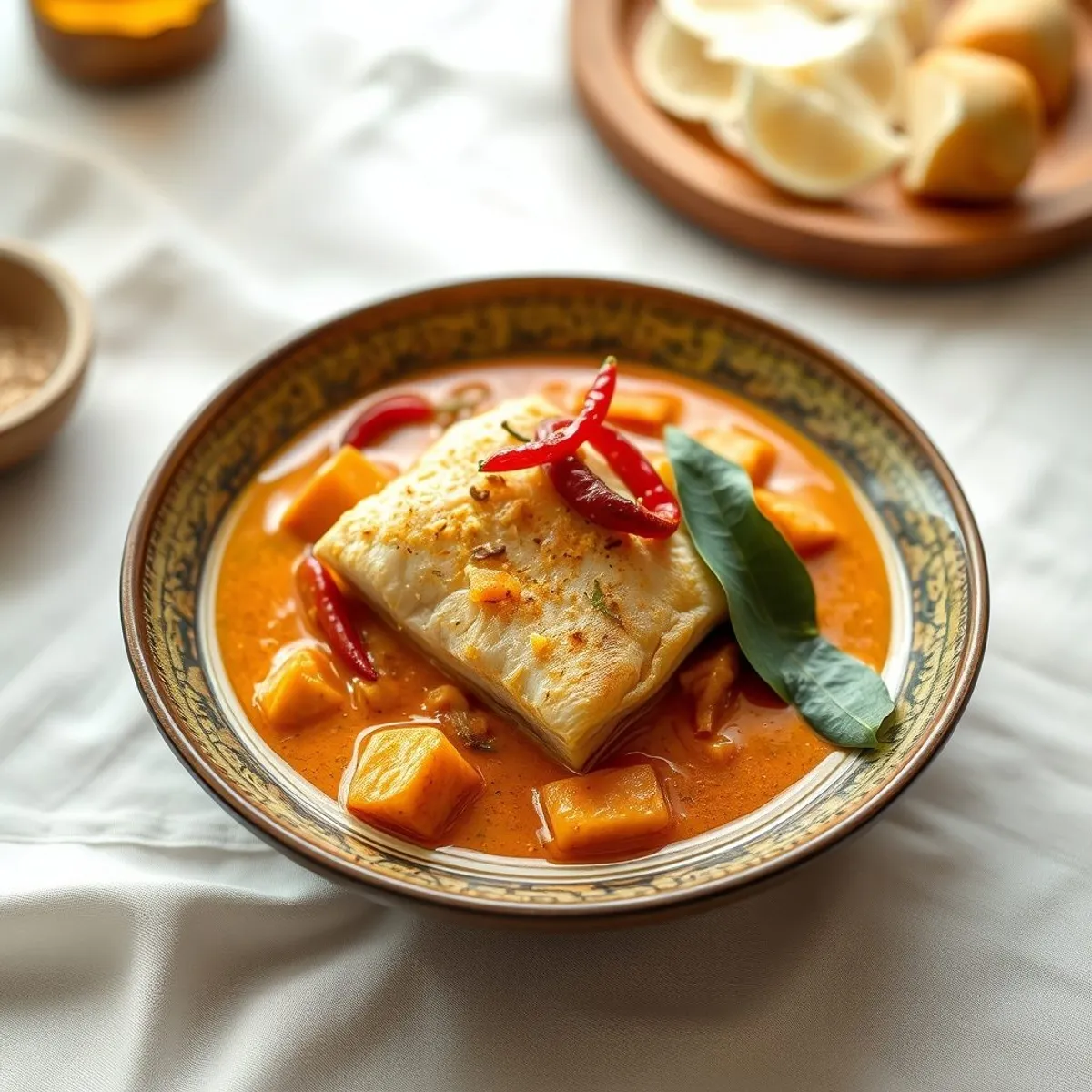 AI-generated photo Chile fish curry. AI-generated photo.