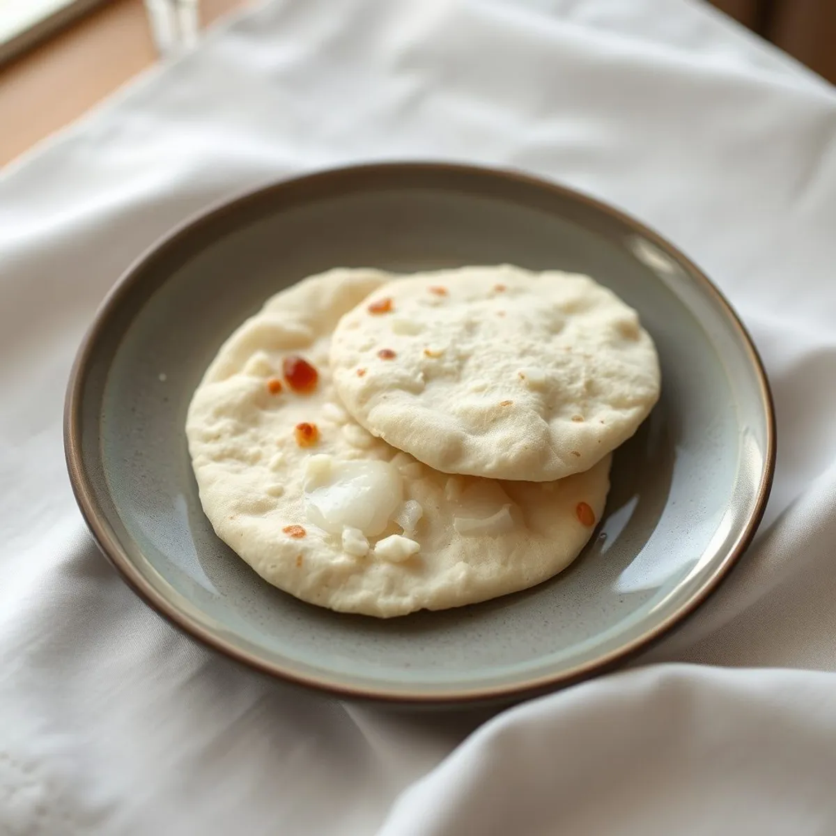 AI-generated photo Coconut flatbread. AI-generated photo.
