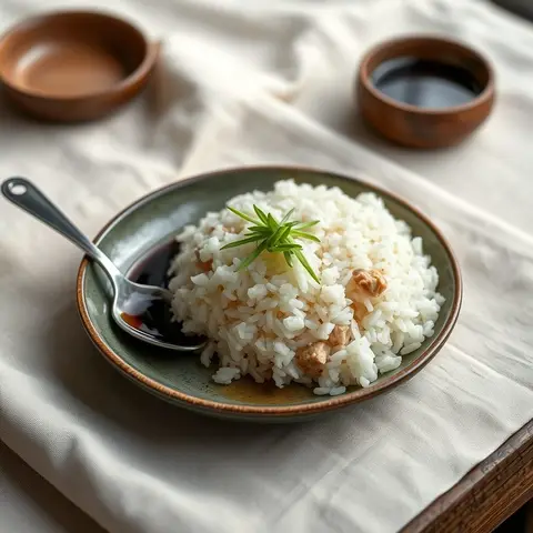 Tuna and rice. AI-generated photo.
