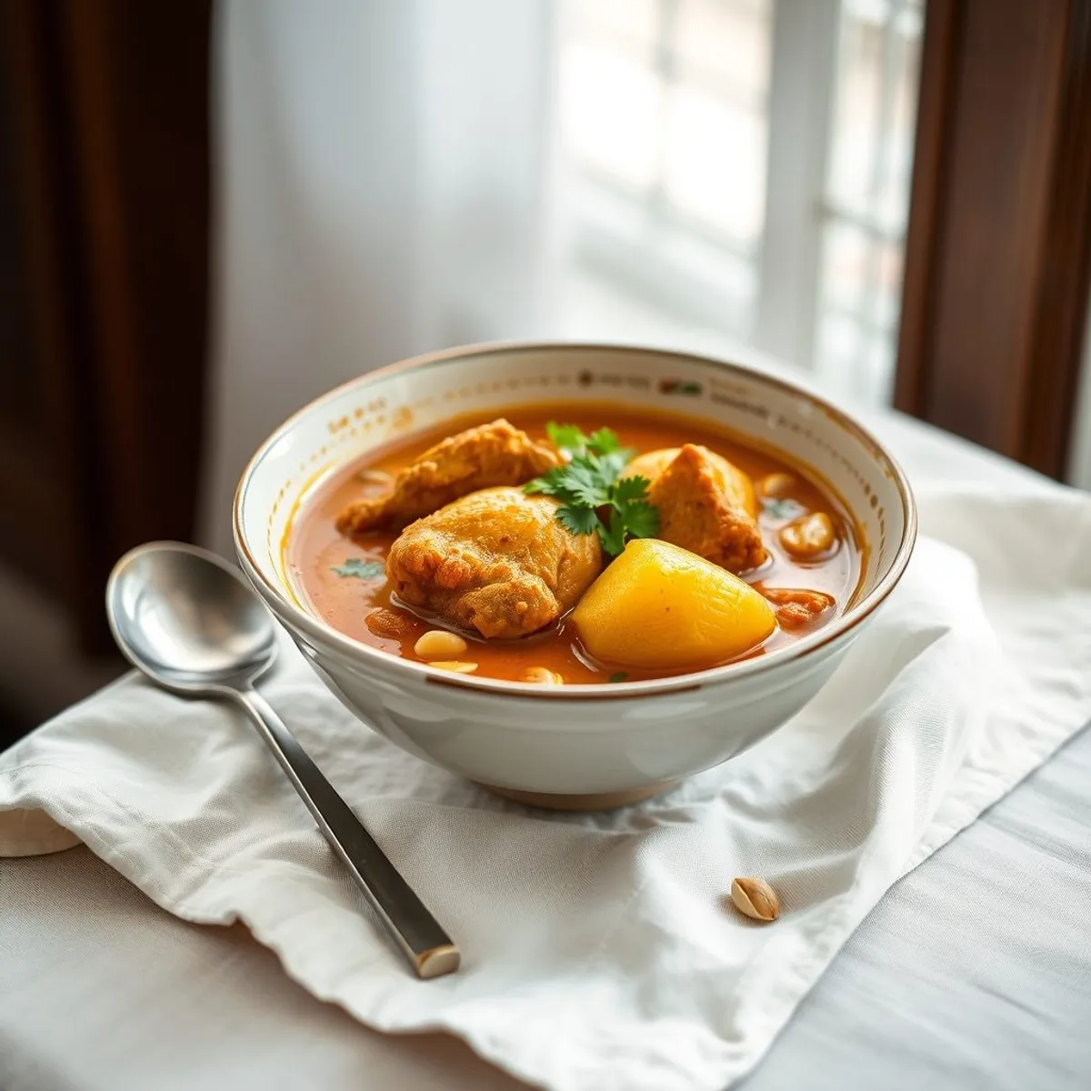 AI-generated photo Massaman Potato Curry. AI-generated photo.