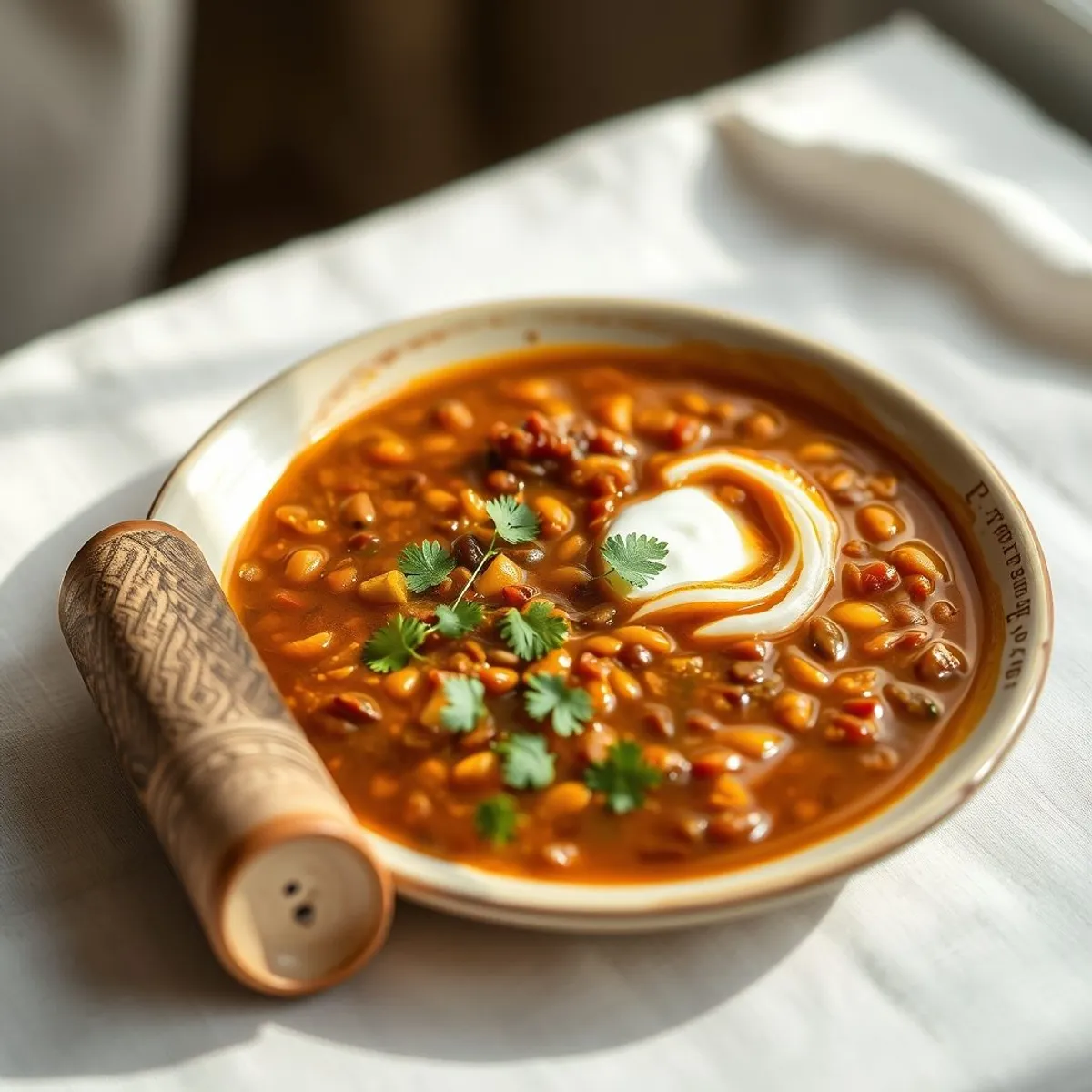 AI-generated photo Lentil soup. AI-generated photo.
