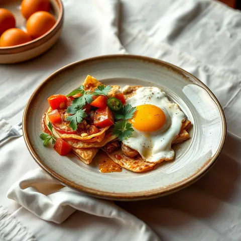 Chilaquiles. AI-generated photo.
