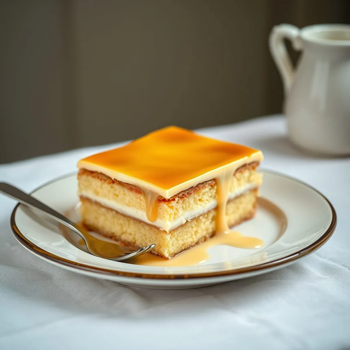 AI-generated photo Tres leches cake. AI-generated photo.