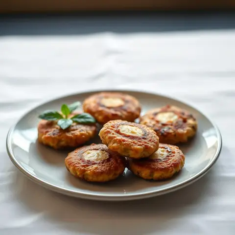 Banana fritters. AI-generated photo.