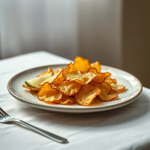 Breadfruit chips. AI-generated photo.