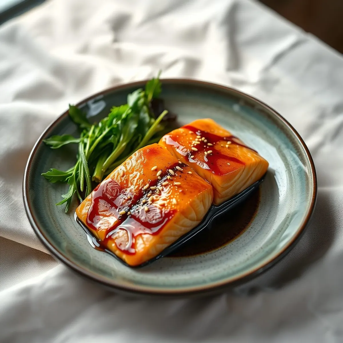 AI-generated photo Miso Maple Salmon. AI-generated photo.