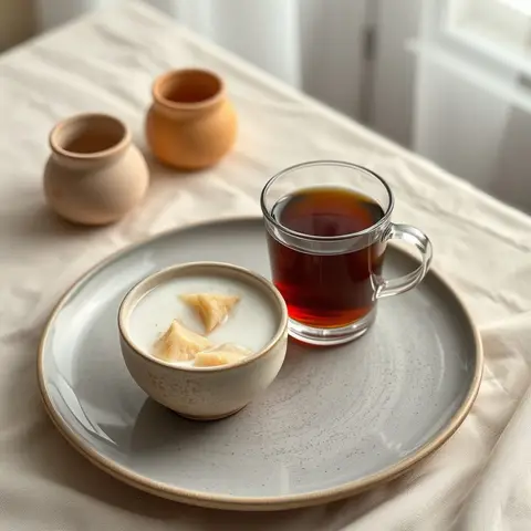Millet with milk tea. AI-generated photo.