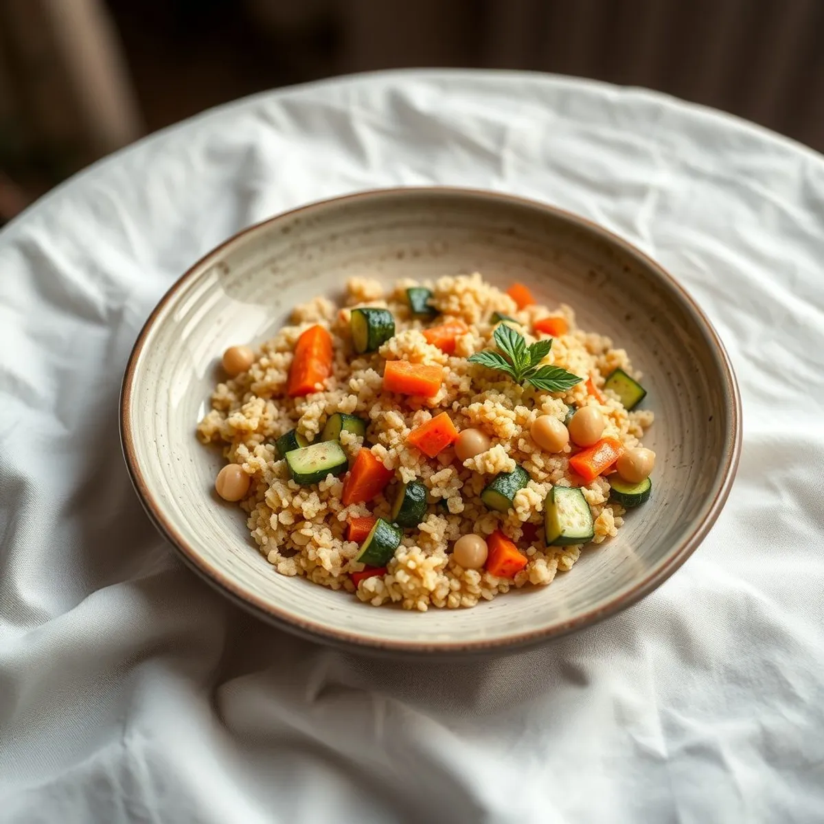 AI-generated photo Seven-vegetable couscous. AI-generated photo.