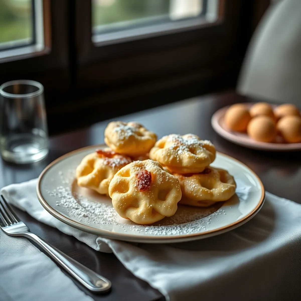 AI-generated photo Poffertjes. AI-generated photo.