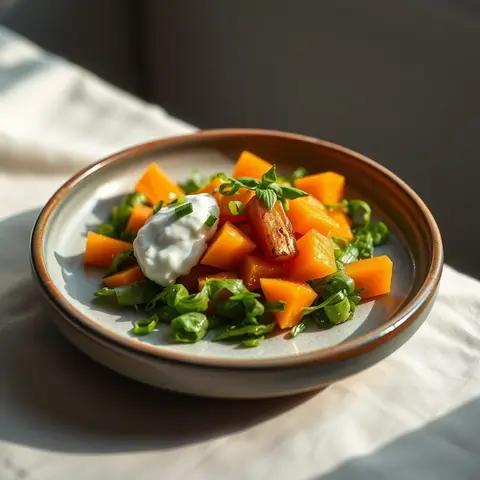Kumara salad. AI-generated photo.