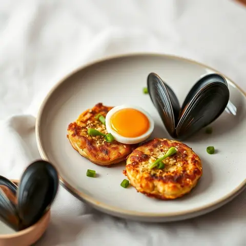 Mussel fritters. AI-generated photo.