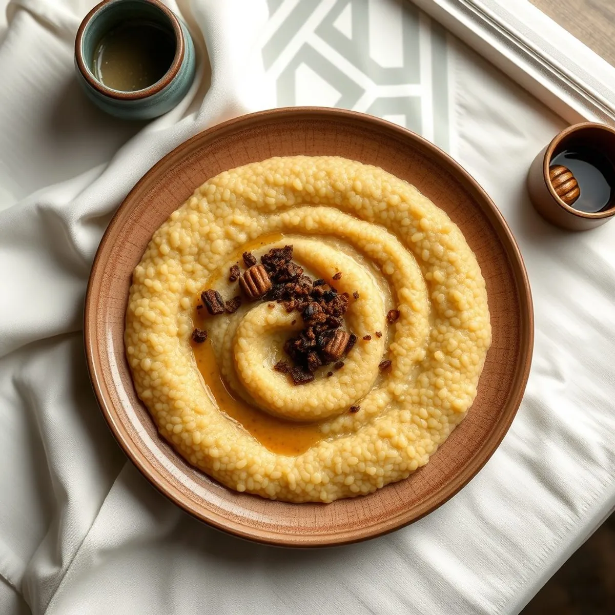 AI-generated photo Millet porridge. AI-generated photo.