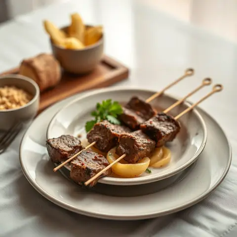 Brochettes. AI-generated photo.