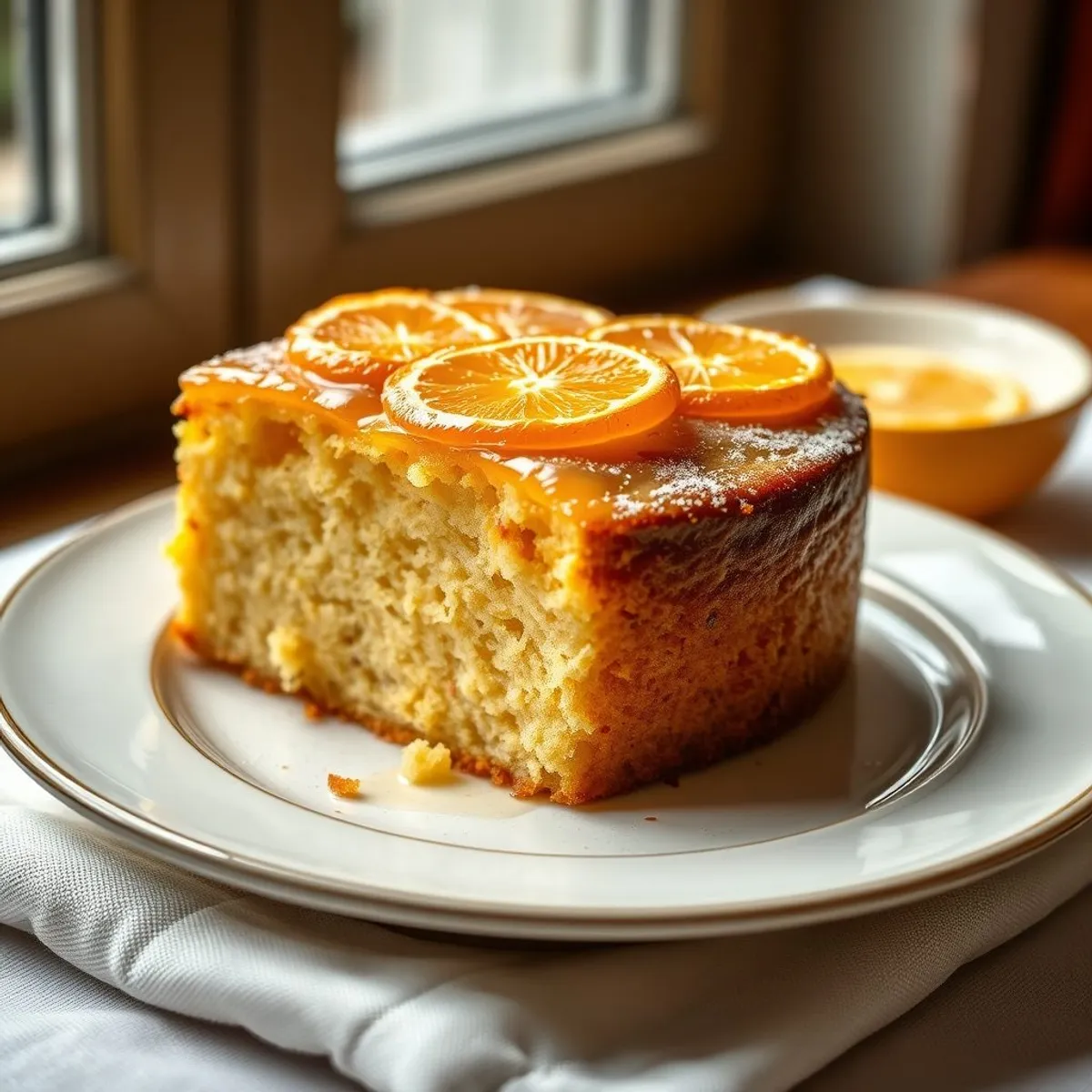 AI-generated photo Olive oil citrus cake. AI-generated photo.