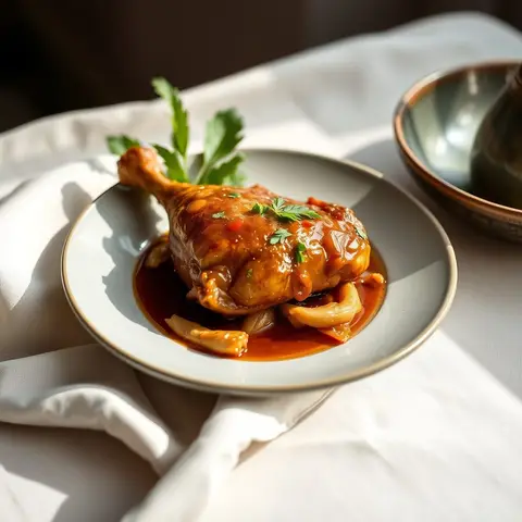 Soy vinegar chicken. AI-generated photo.