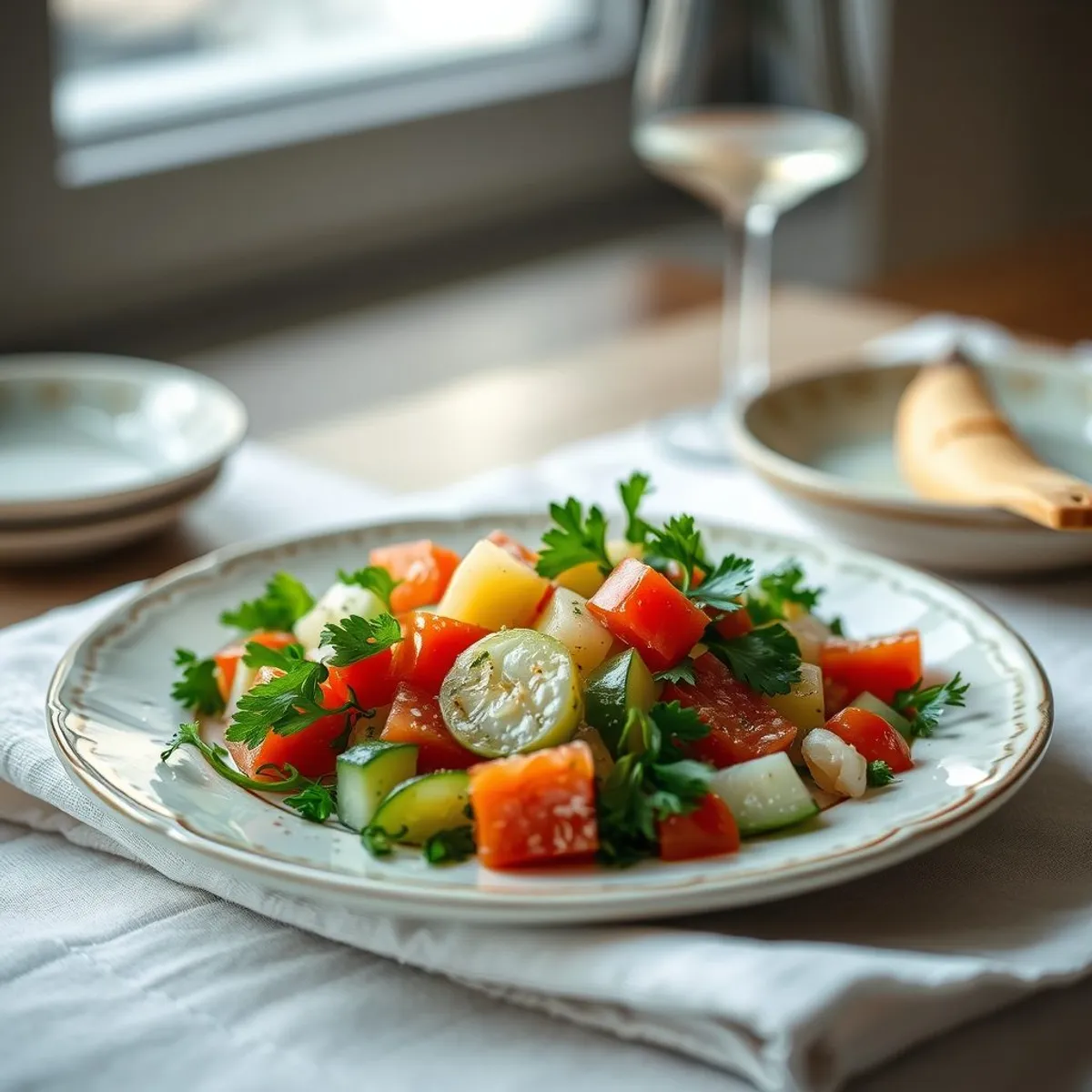 AI-generated photo Chopped salad. AI-generated photo.