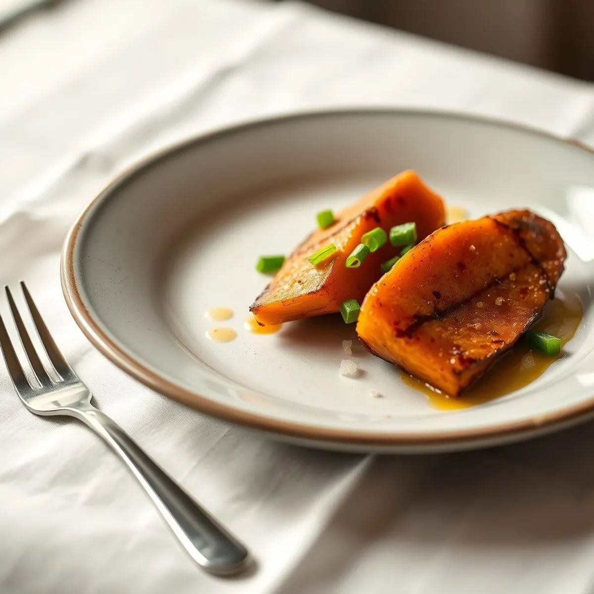 AI-generated photo Roasted sweet potato. AI-generated photo.