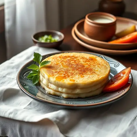 Sago pancake. AI-generated photo.