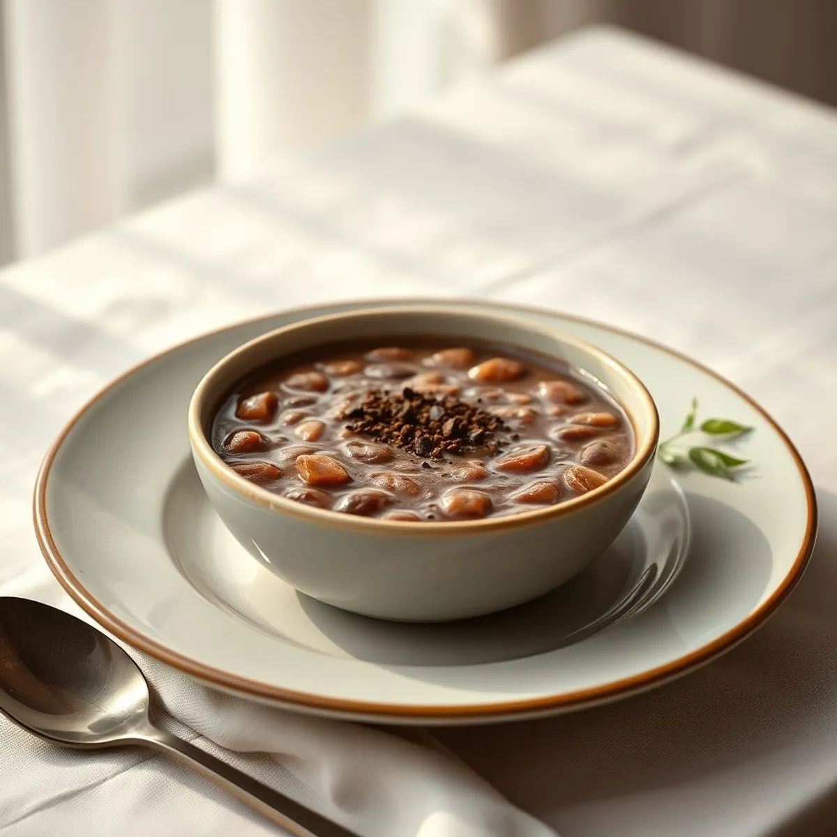 AI-generated photo Chocolate rice porridge. AI-generated photo.