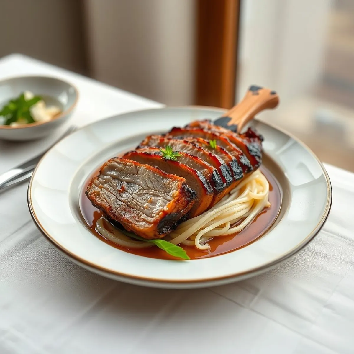 AI-generated photo Garlic roast pork. AI-generated photo.