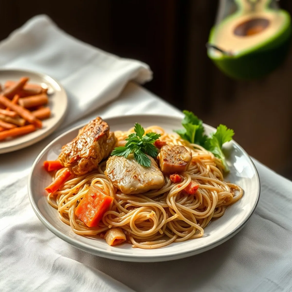 AI-generated photo Pancit. AI-generated photo.