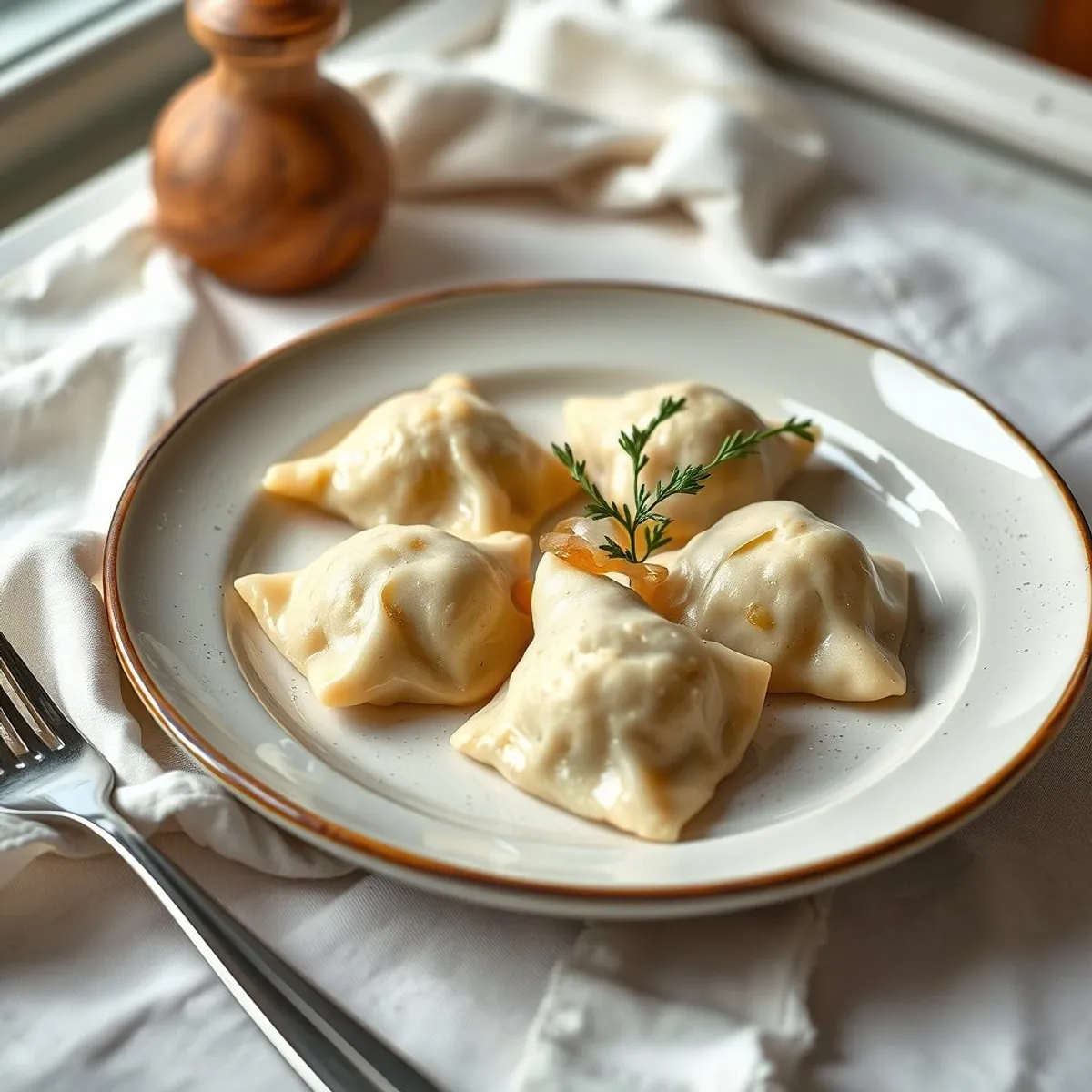 AI-generated photo Pierogi ruskie. AI-generated photo.