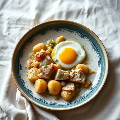 Bacalhau à brás. AI-generated photo.